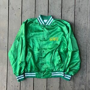 Vintage Rare 80s Michigan State University Satin Jacket size M